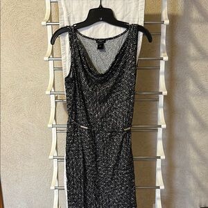 Ann Taylor Black and Cream Midi Dress